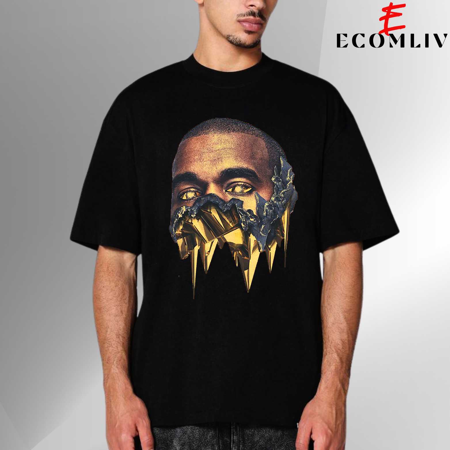 Kanye West Face Unisex Tee, Streetwear Outfit Shirt